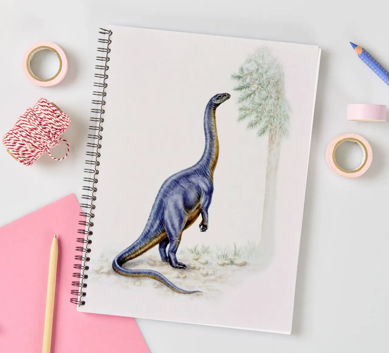 Dinosaur Dinner Time spiral notebook by Flora & Fauna
