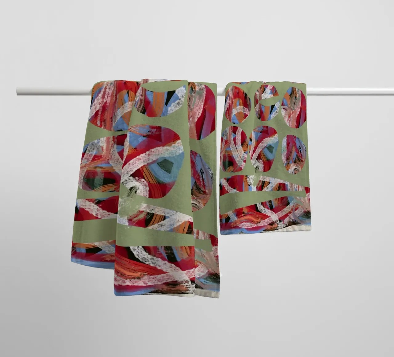 Chaos Farbe groß abstrakt Handtuch von Little Dean