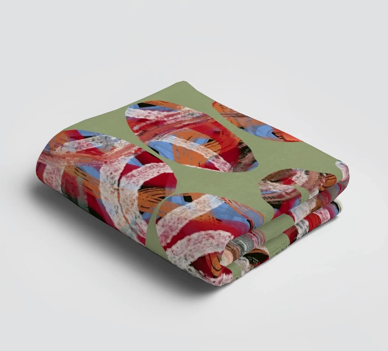 Chaos kleur groot abstract badhanddoek van Little Dean