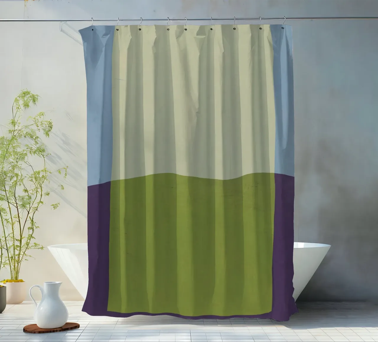 Sovrapposizione di colori design minimale 02 tenda da doccia da Little Dean