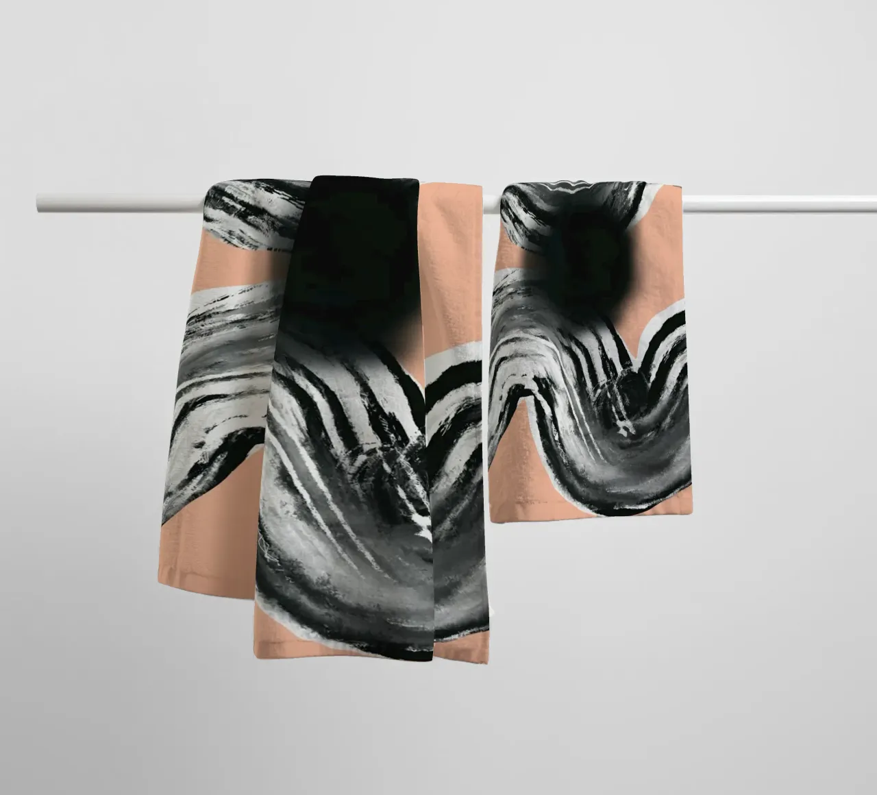 Linea Zen in nero rosa V3 asciugamano da bagno da Little Dean