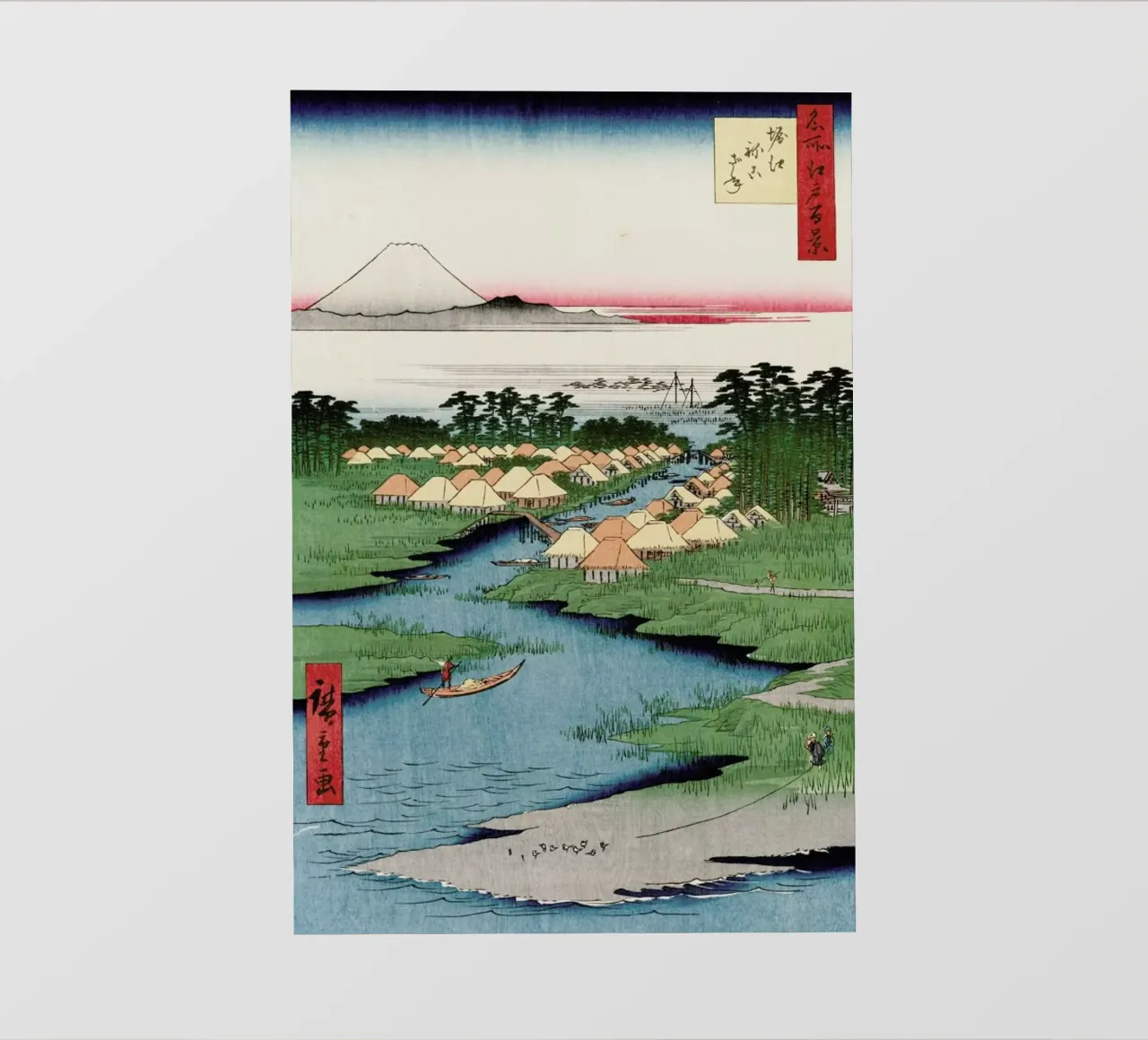 Hiroshige - Nekozane at Horikiri pellicola backlit da ARTOTHEK