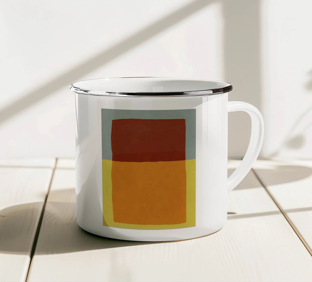 Sovrapposizione di colori design minimale tazza in smalto da Little Dean