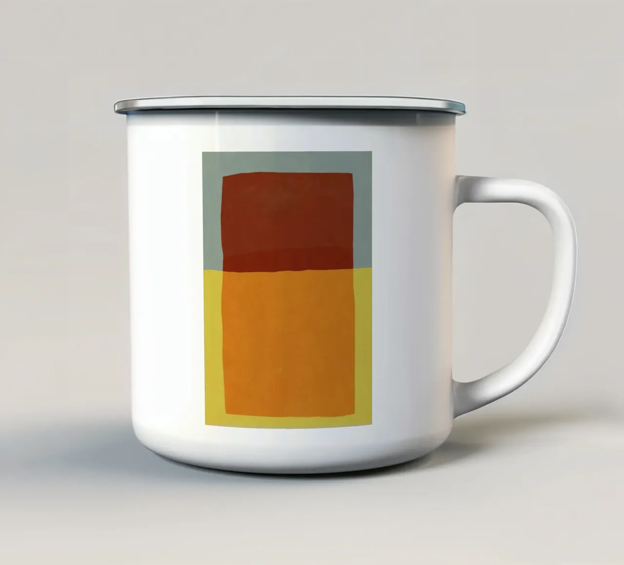 Superposición de colores diseño minimalista taza de esmalte de Little Dean