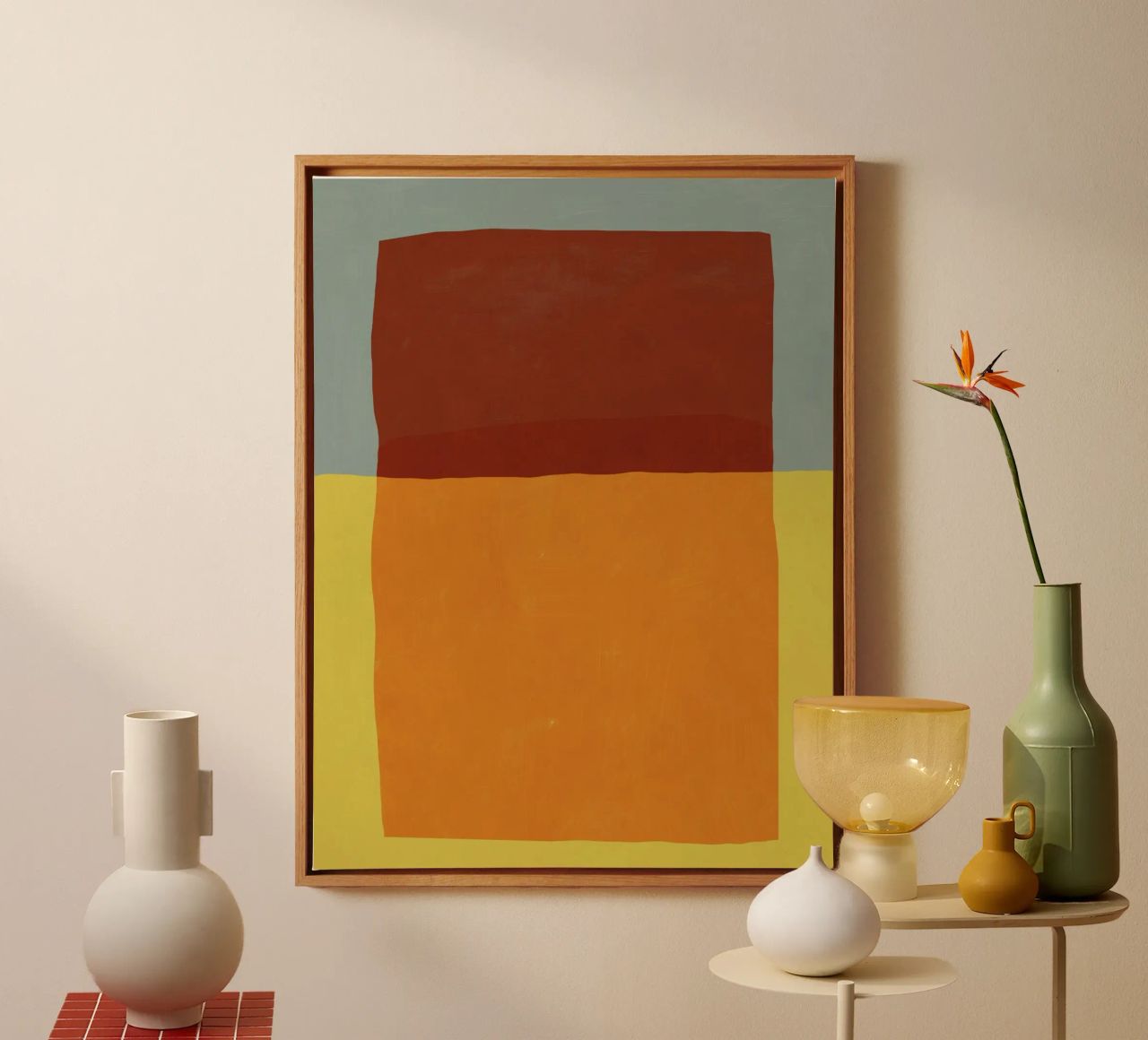 Overlay of colors minimal design canvas by Little Dean