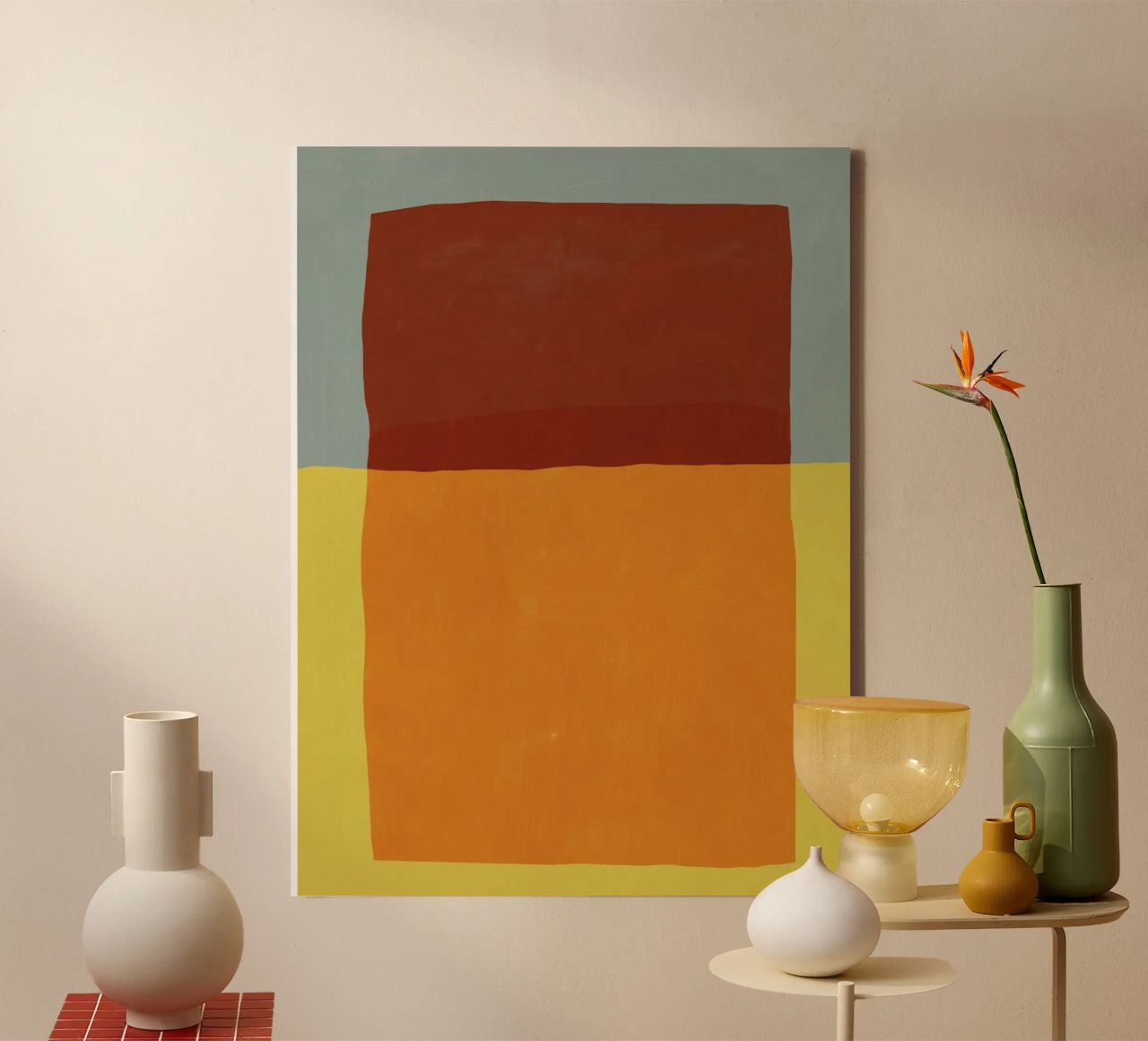 Overlay of colors minimal design canvas by Little Dean