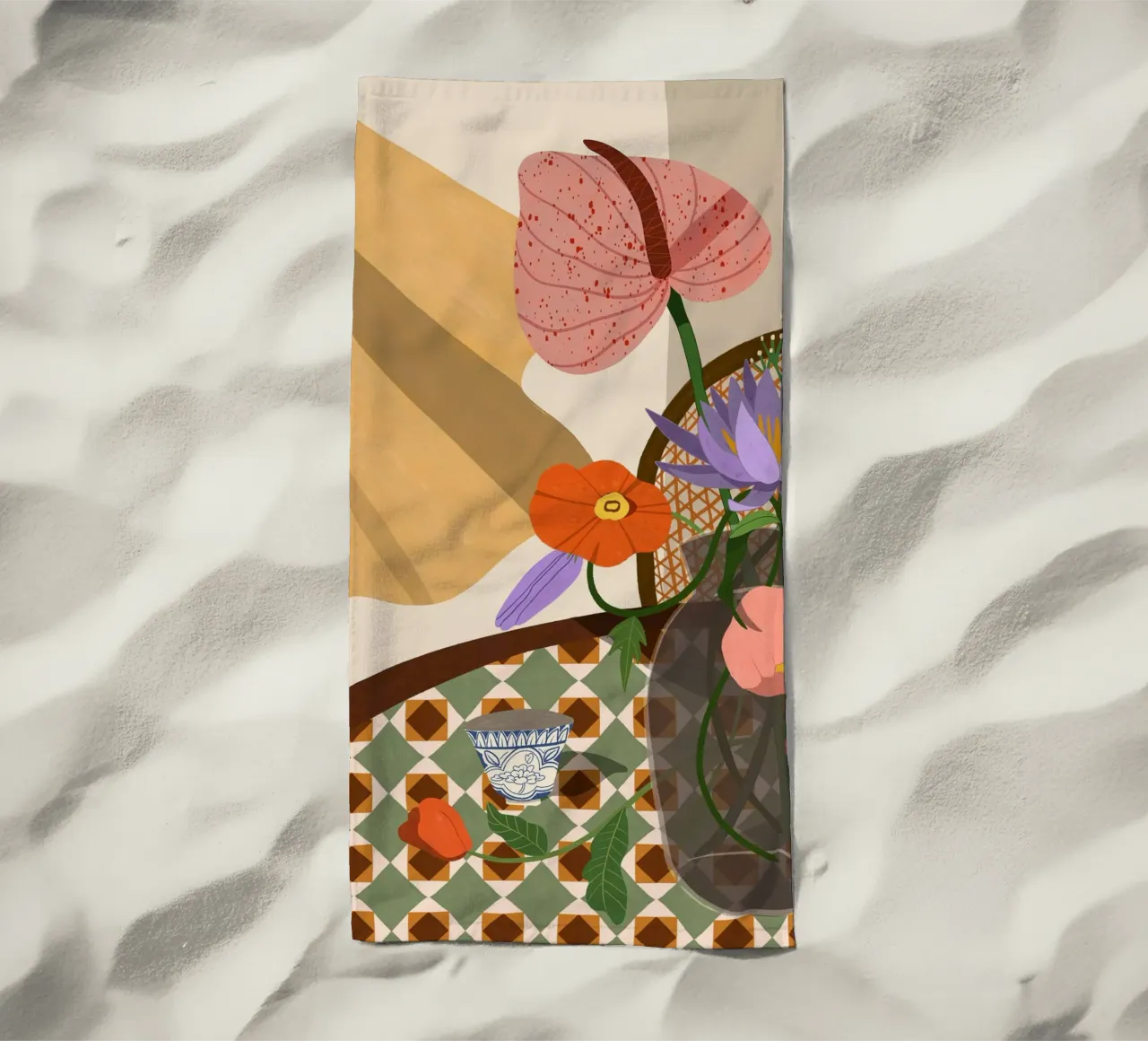 Flower Arrangment beach towel by Arty Guava