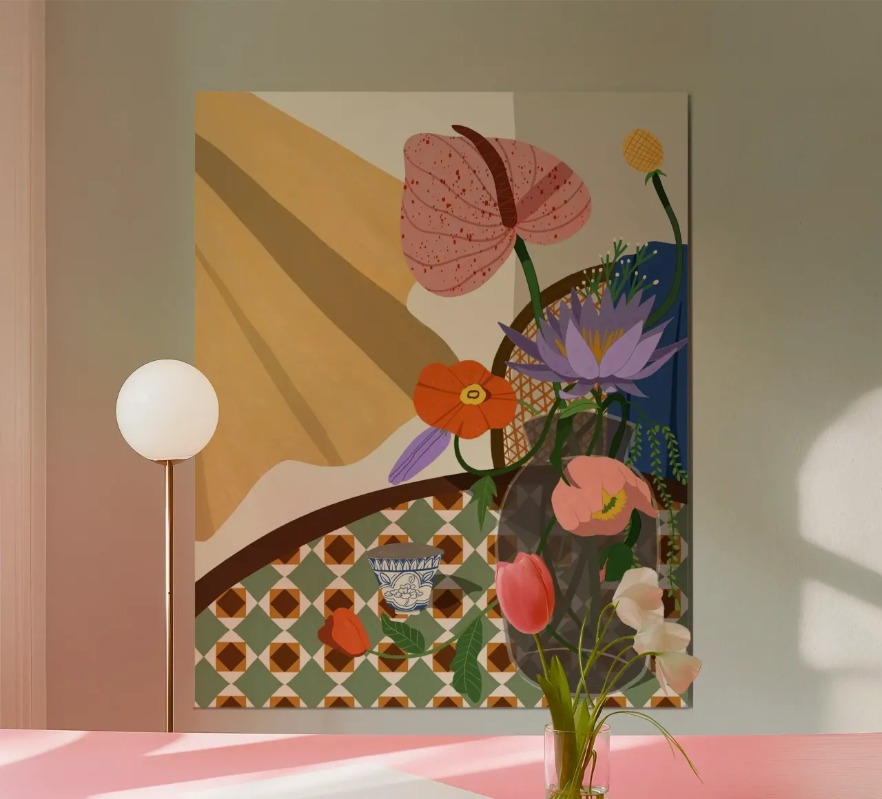 Flower Arrangment poster con telaio in legno da Arty Guava