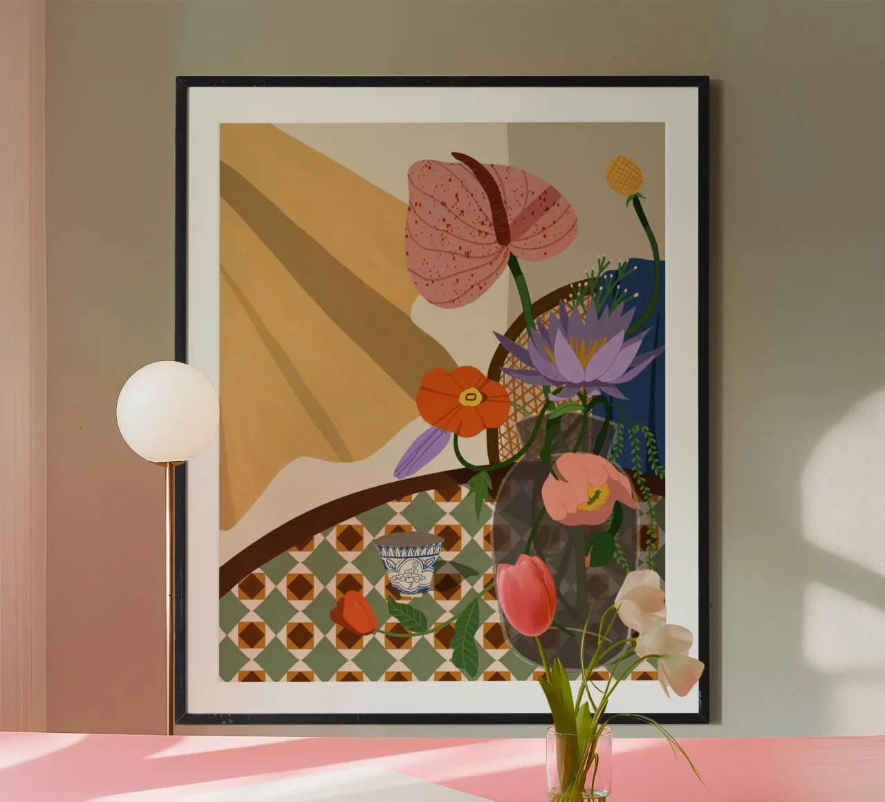 Flower Arrangment poster con telaio in legno da Arty Guava