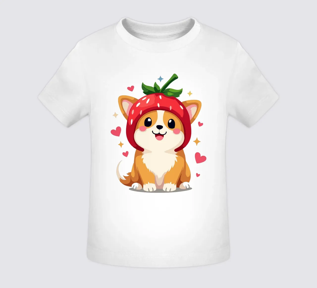 Dolcezza Corgi alla fragola maglietta neonato da artdesign1985
