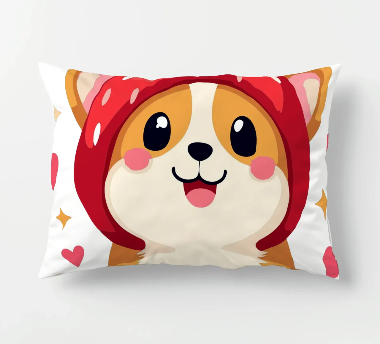 Dolcezza Corgi alla fragola cuscino da artdesign1985