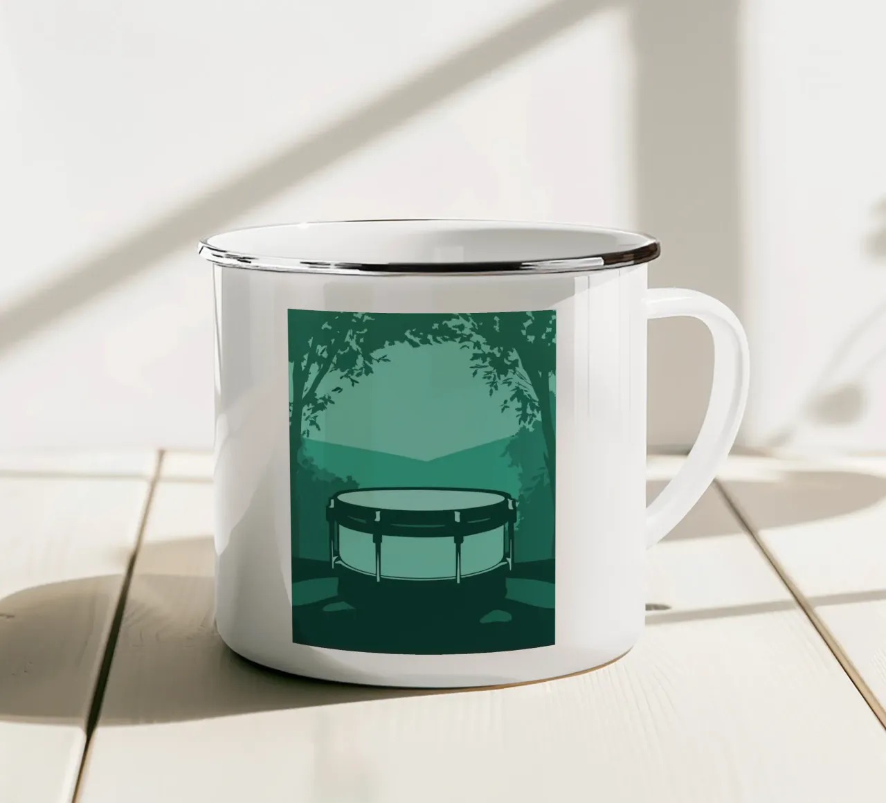 Tamburo singolo tazza in smalto da MUSIC EDITION