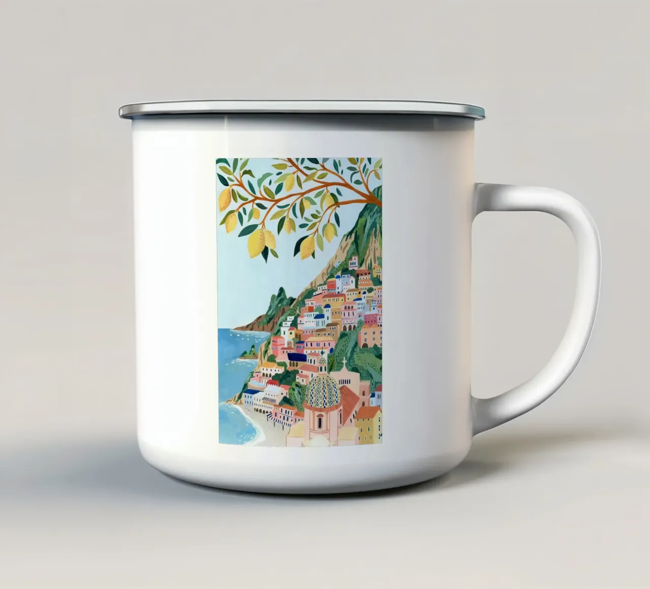 frutta al limone tazza in smalto da Margaret Marie Ostrout