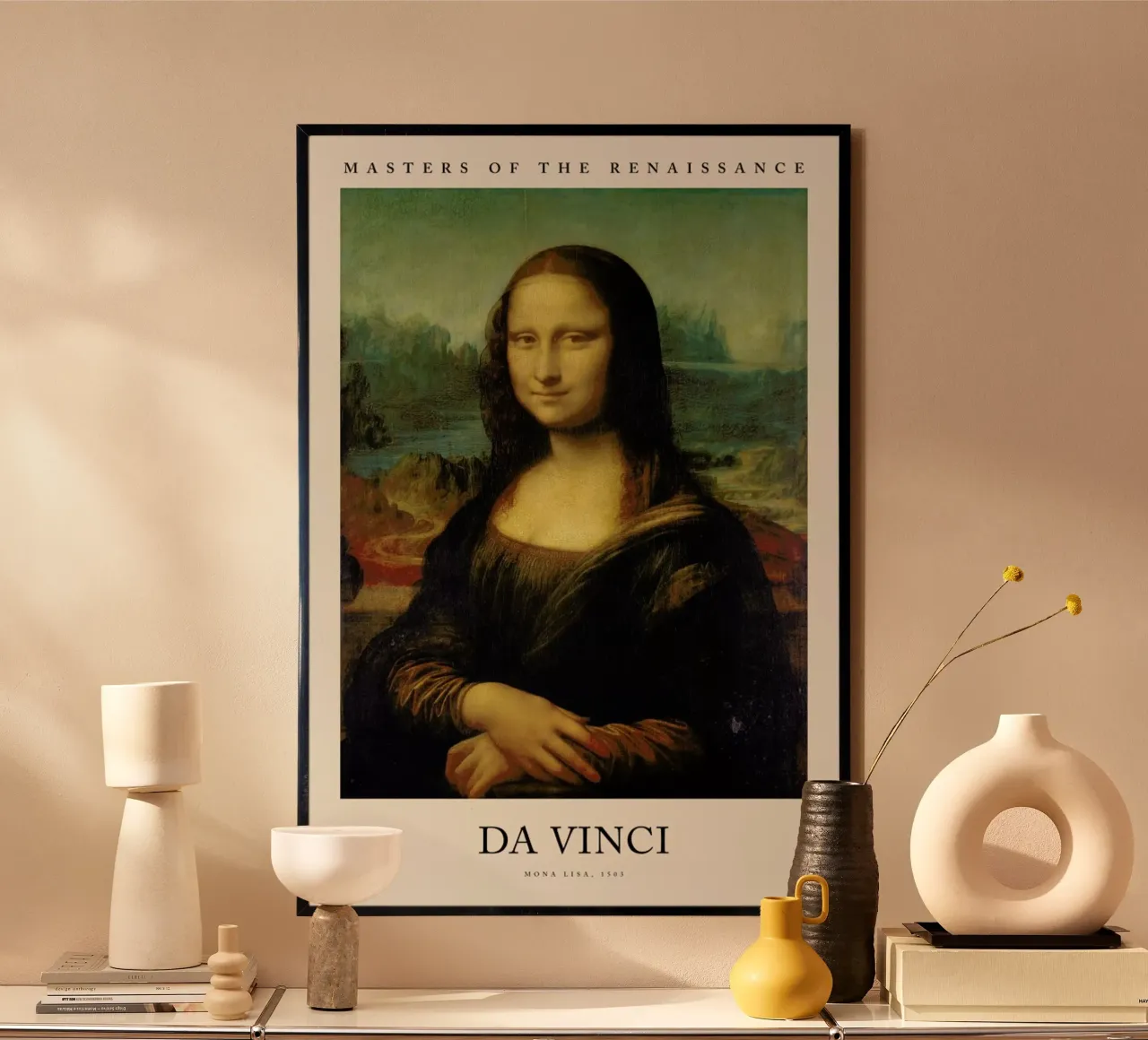 da Vinci - Mona Lisa poster con telaio in legno da Vintage by JUNIQE