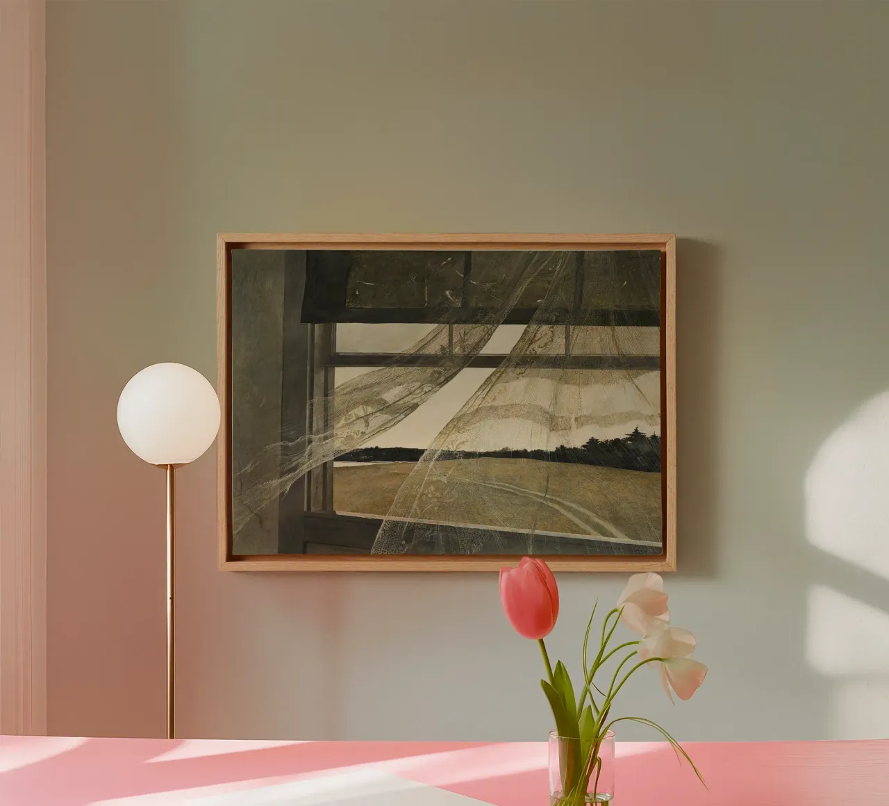 Andrew Wyeth Wind from the Sea canvas with Floater frame by Classicprint