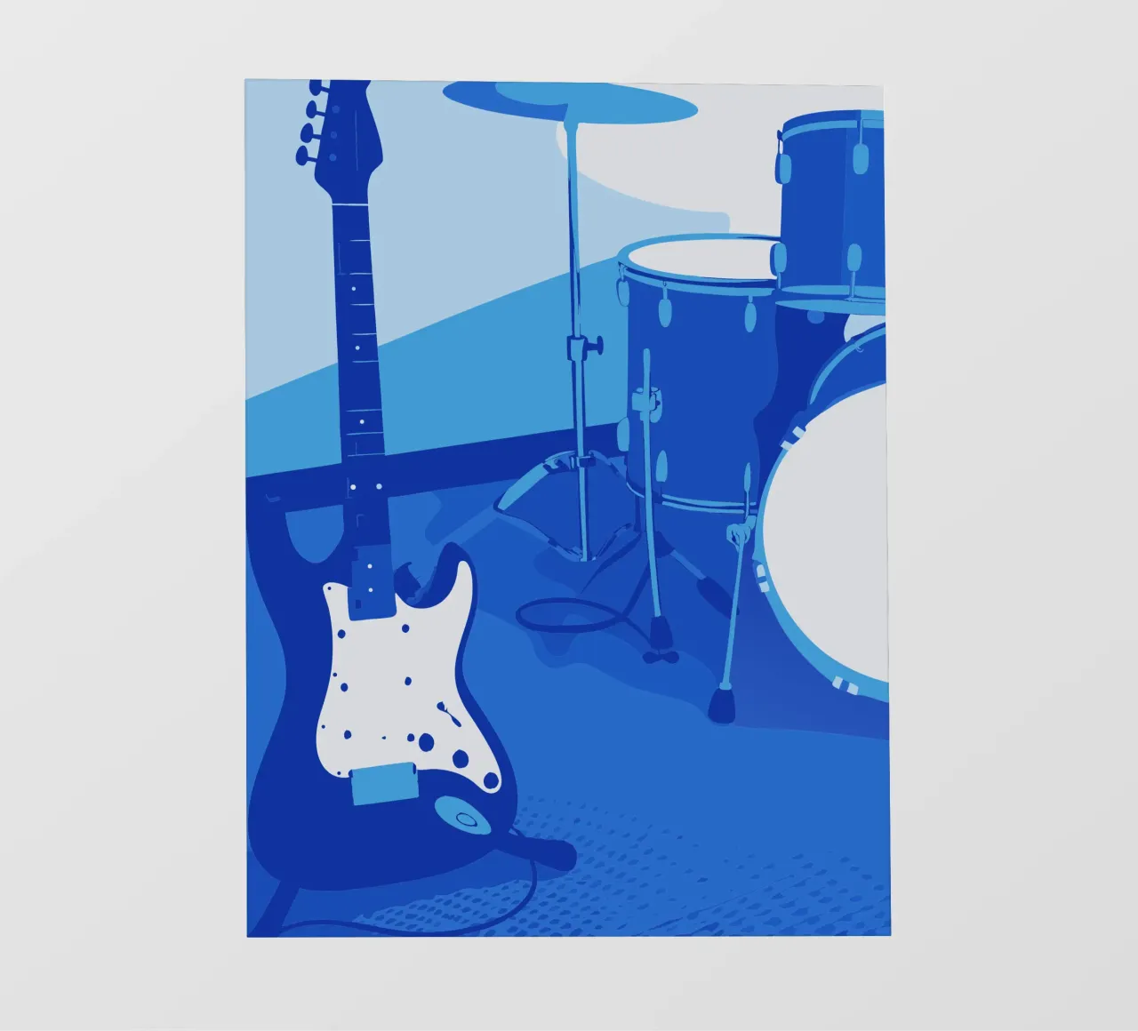 Chitarra e batteria blu pellicola backlit da MUSIC EDITION