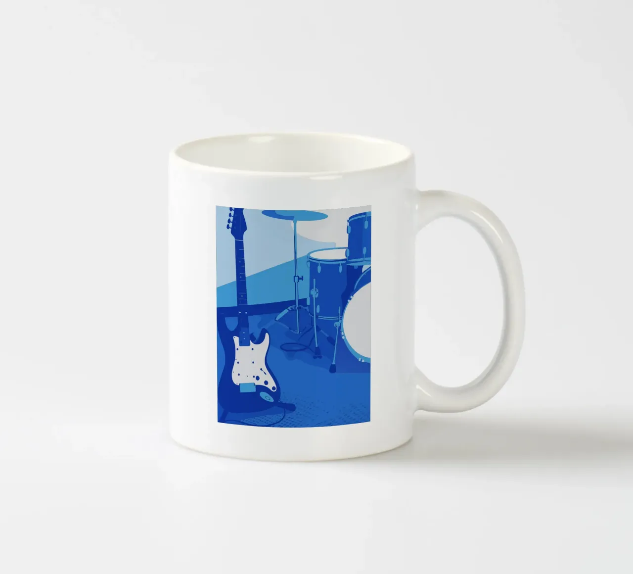 Chitarra e batteria blu tazza in ceramica da MUSIC EDITION