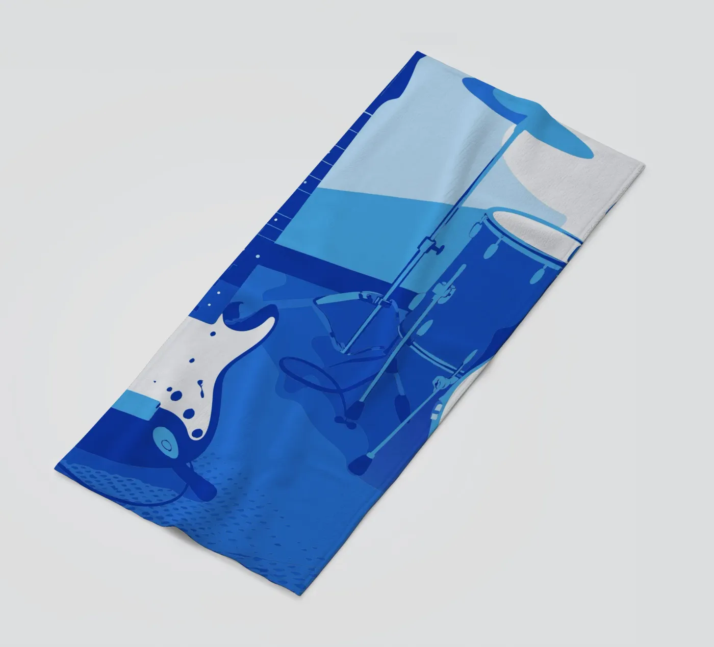 Chitarra e batteria blu telo mare da MUSIC EDITION