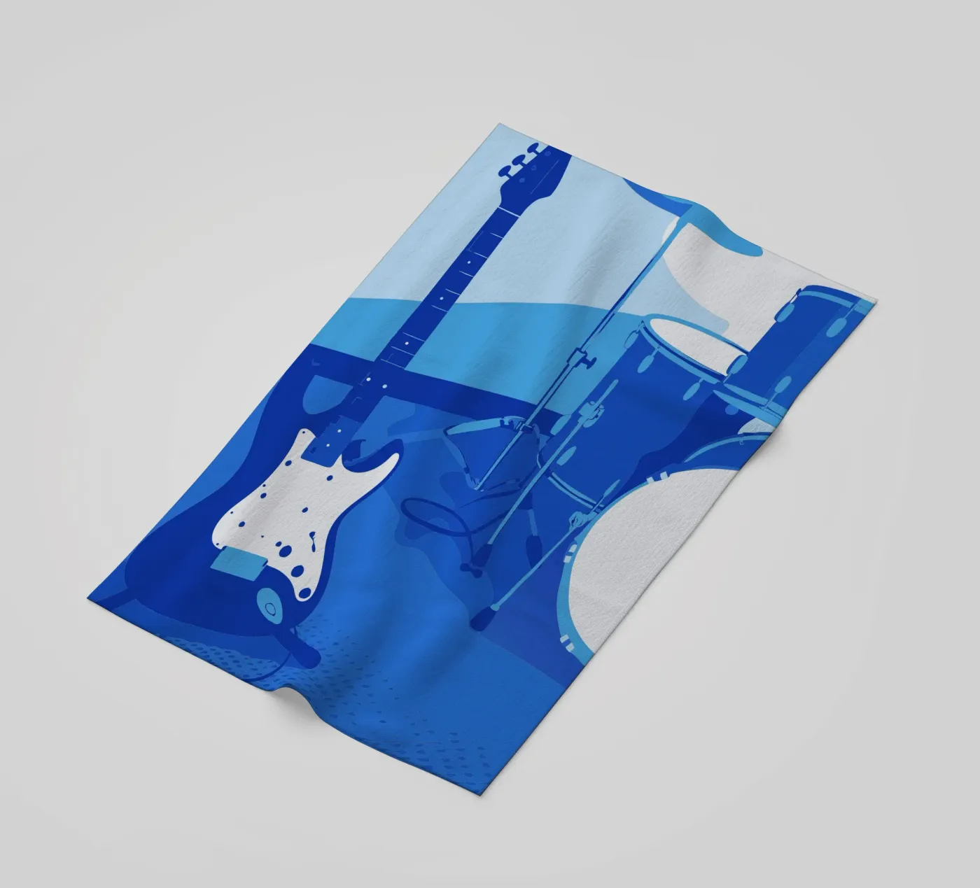 Chitarra e batteria blu telo mare da MUSIC EDITION