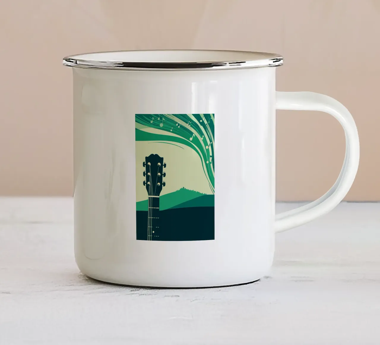 Chitarra musicale tazza in smalto da MUSIC EDITION