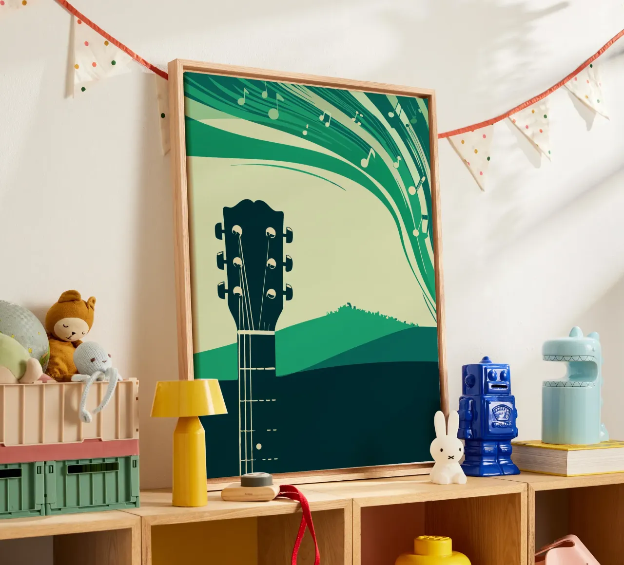 Chitarra musicale tela con Cornice a cassetta da MUSIC EDITION