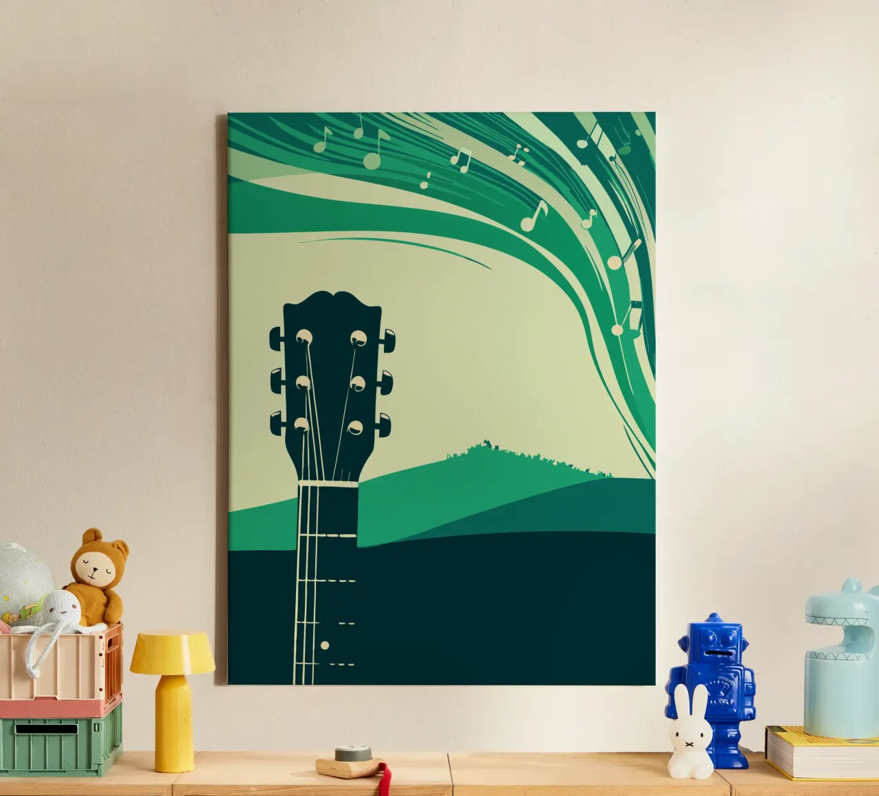 Chitarra musicale tela con Cornice a cassetta da MUSIC EDITION