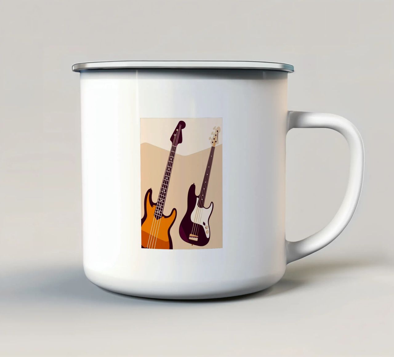 Due chitarre tazza in smalto da MUSIC EDITION