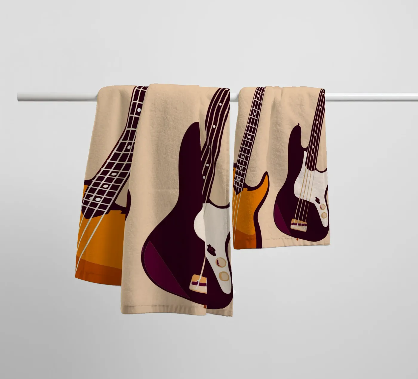 Two Guitars towel by MUSIC EDITION