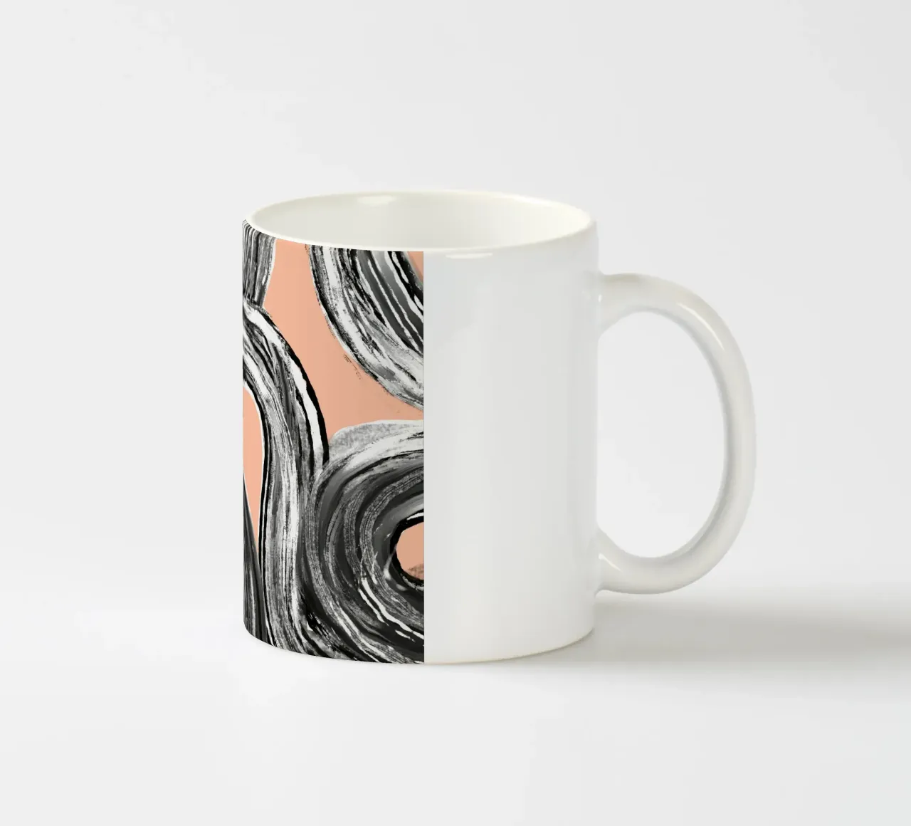 Line art zen in nero rosa V2 tazza in ceramica da Little Dean