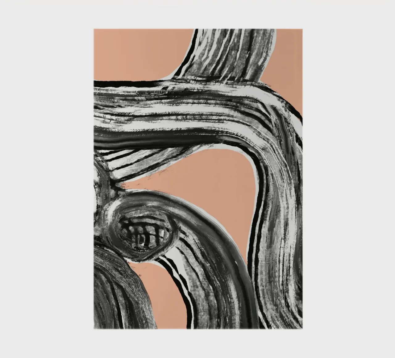 Zen line art in black pink V2 notebook by Little Dean