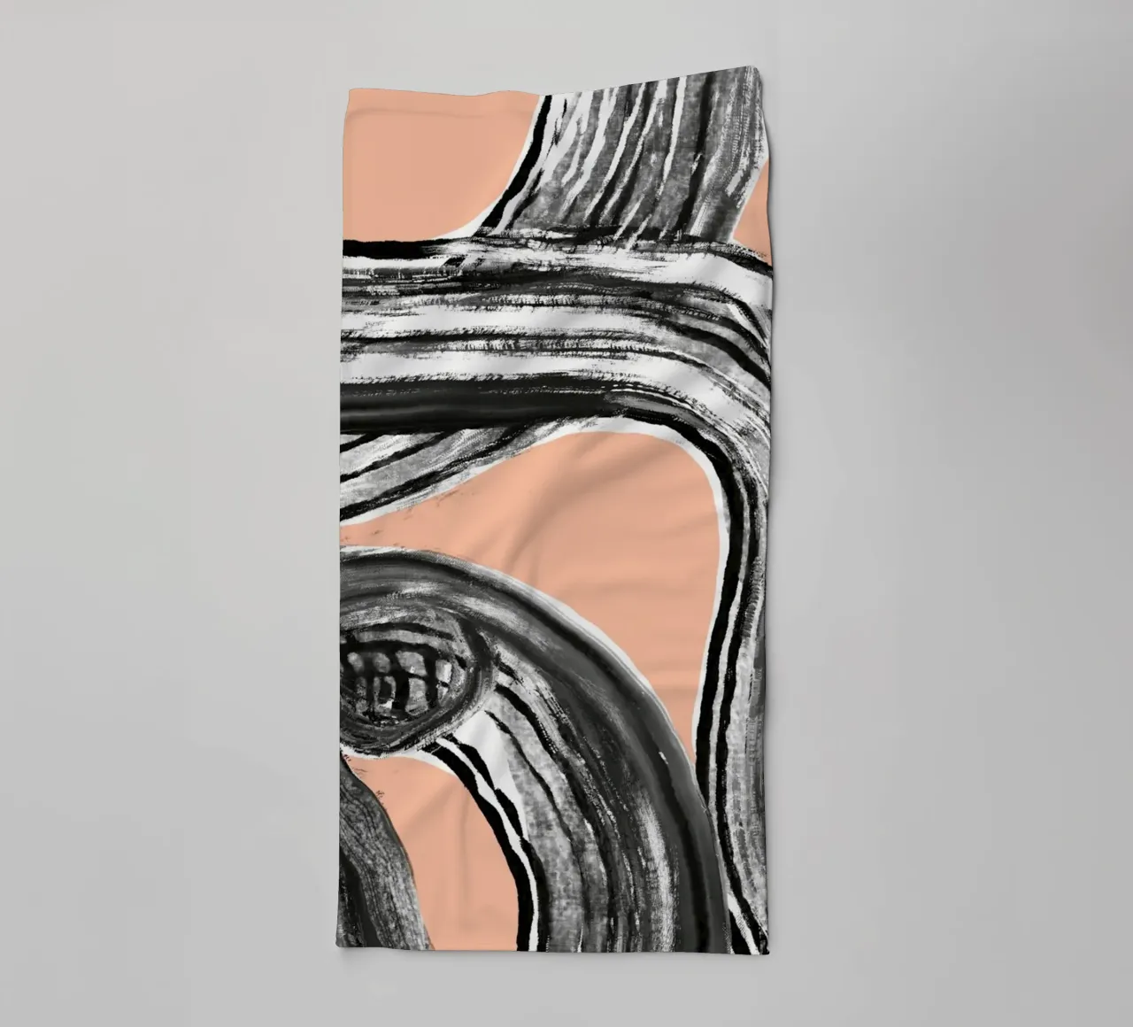 Line art zen in nero rosa V2 asciugamano da bagno da Little Dean