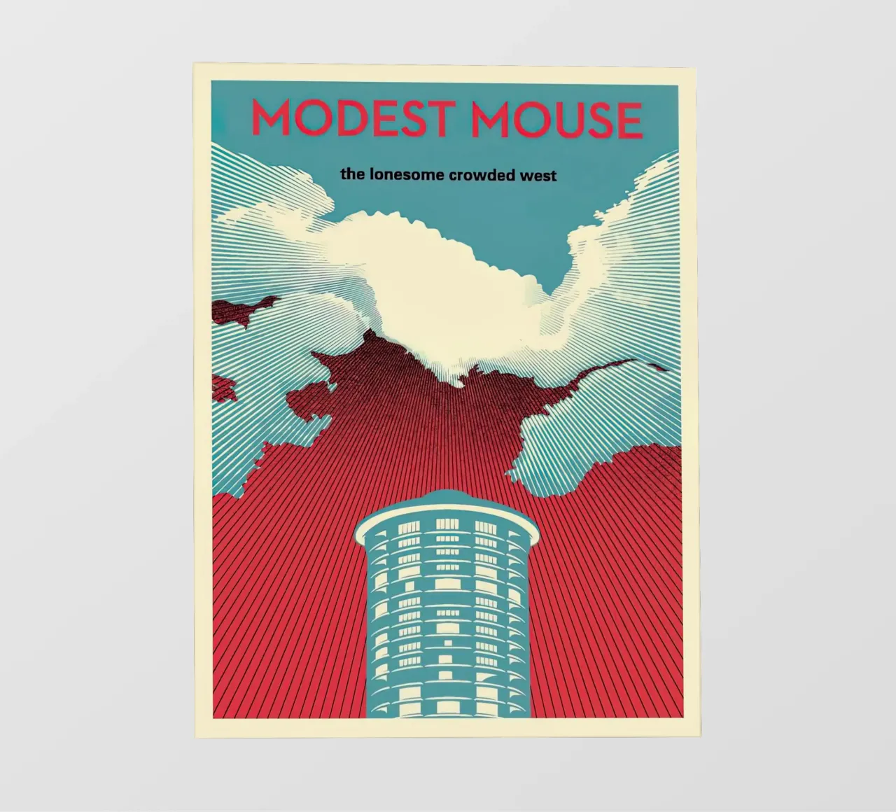 Shepard Fairey Modest Mouse Cielo pellicola backlit da American Poster