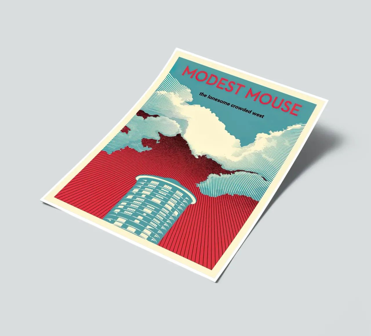 Shepard fairey Modest Mouse Sky planche autocollant de American Poster