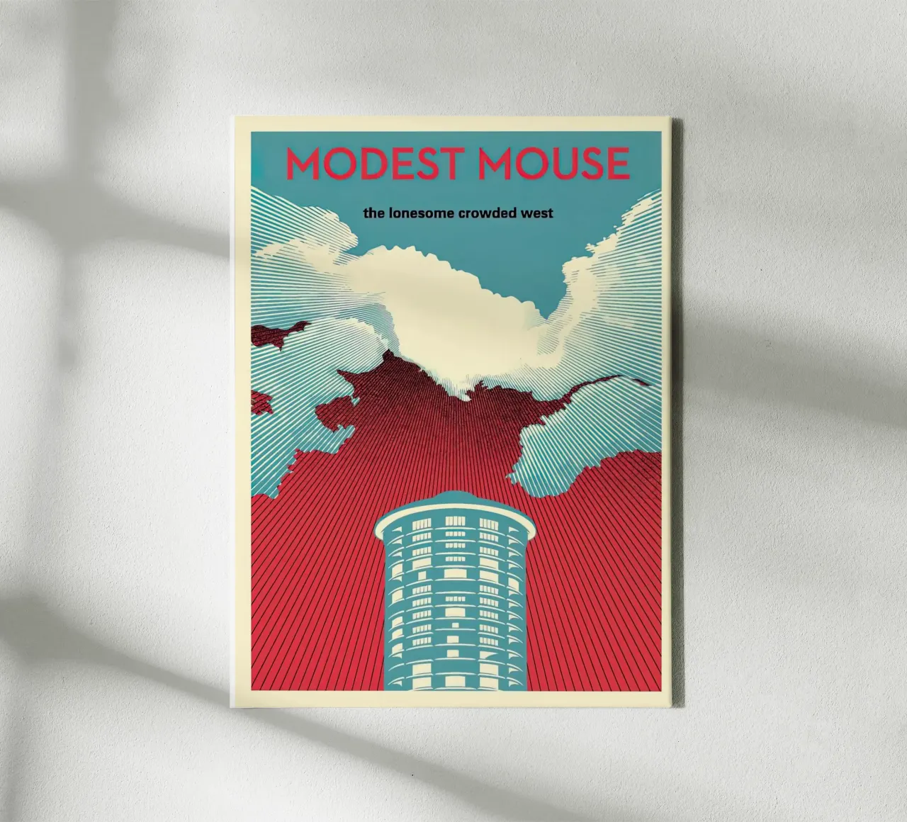 Shepard Fairey Modest Mouse Cielo tela con Cornice a cassetta da American Poster