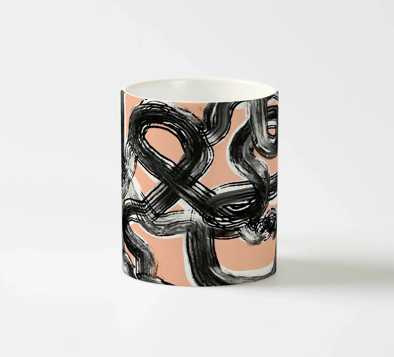 Line art zen in nero rosa tazza in ceramica da Little Dean