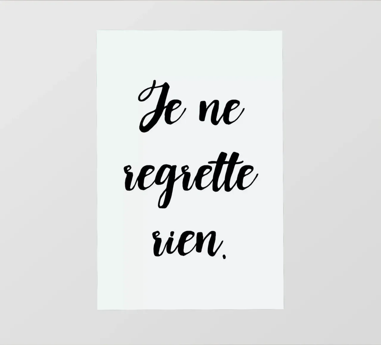 Je ne regrette rien telo in pvc da typed