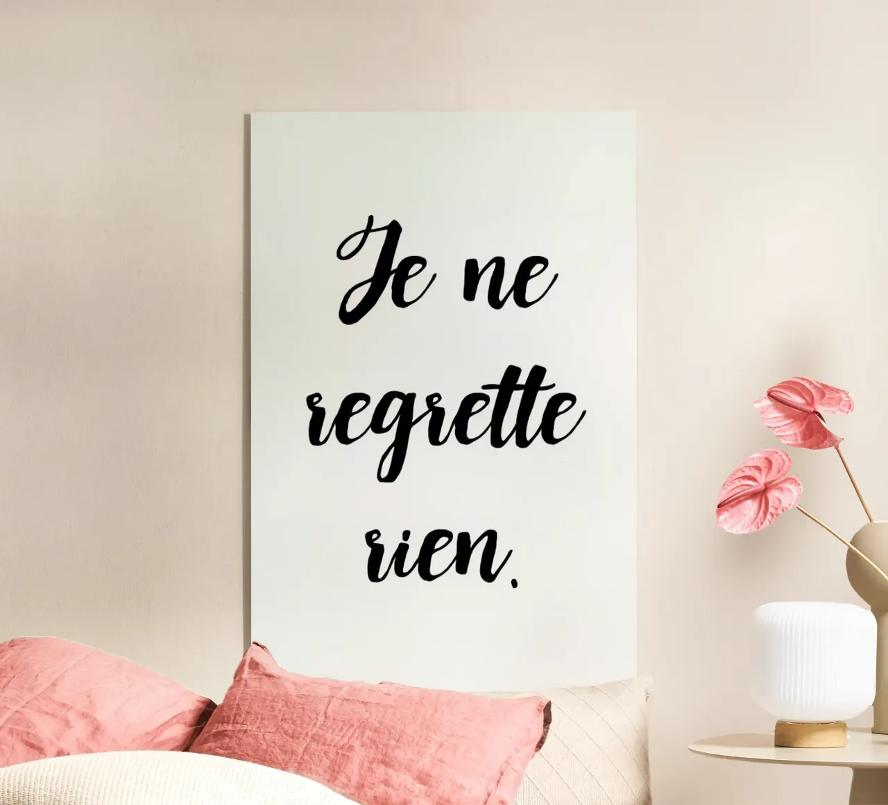 Je ne regrette rien acrylic glass by typed