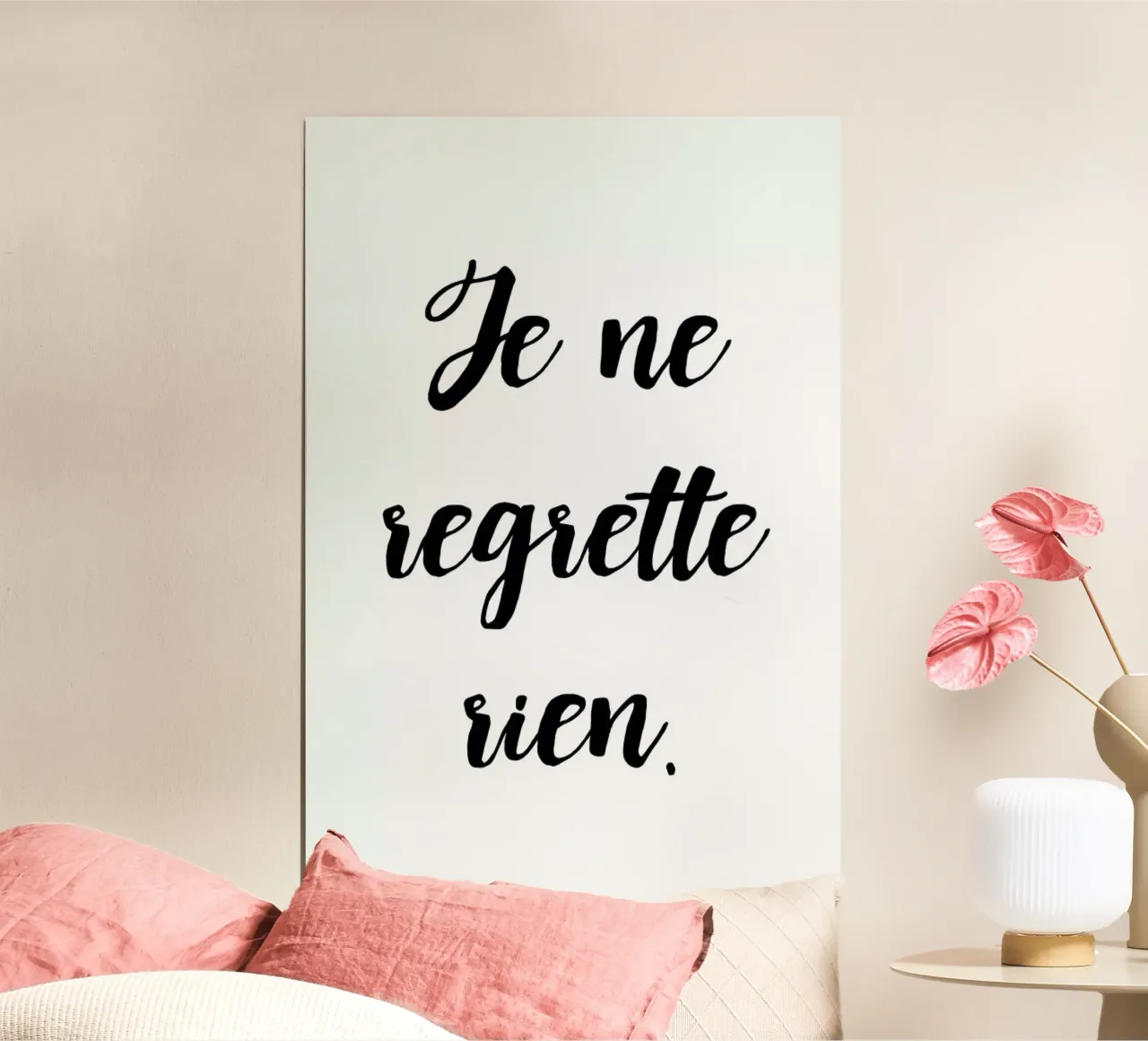 Je ne regrette rien poster con telaio in plastica da typed