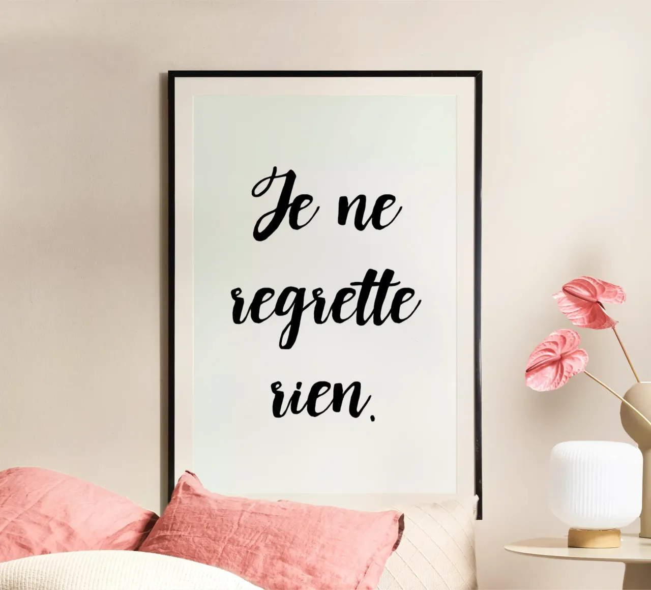 Je ne regrette rien poster con telaio in plastica da typed