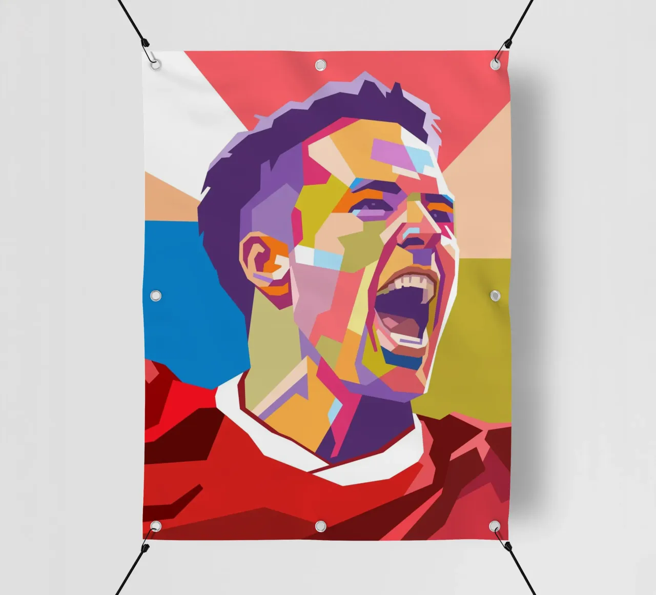 Ritratto pop art di Michael Owen telo in pvc da Hantamrata