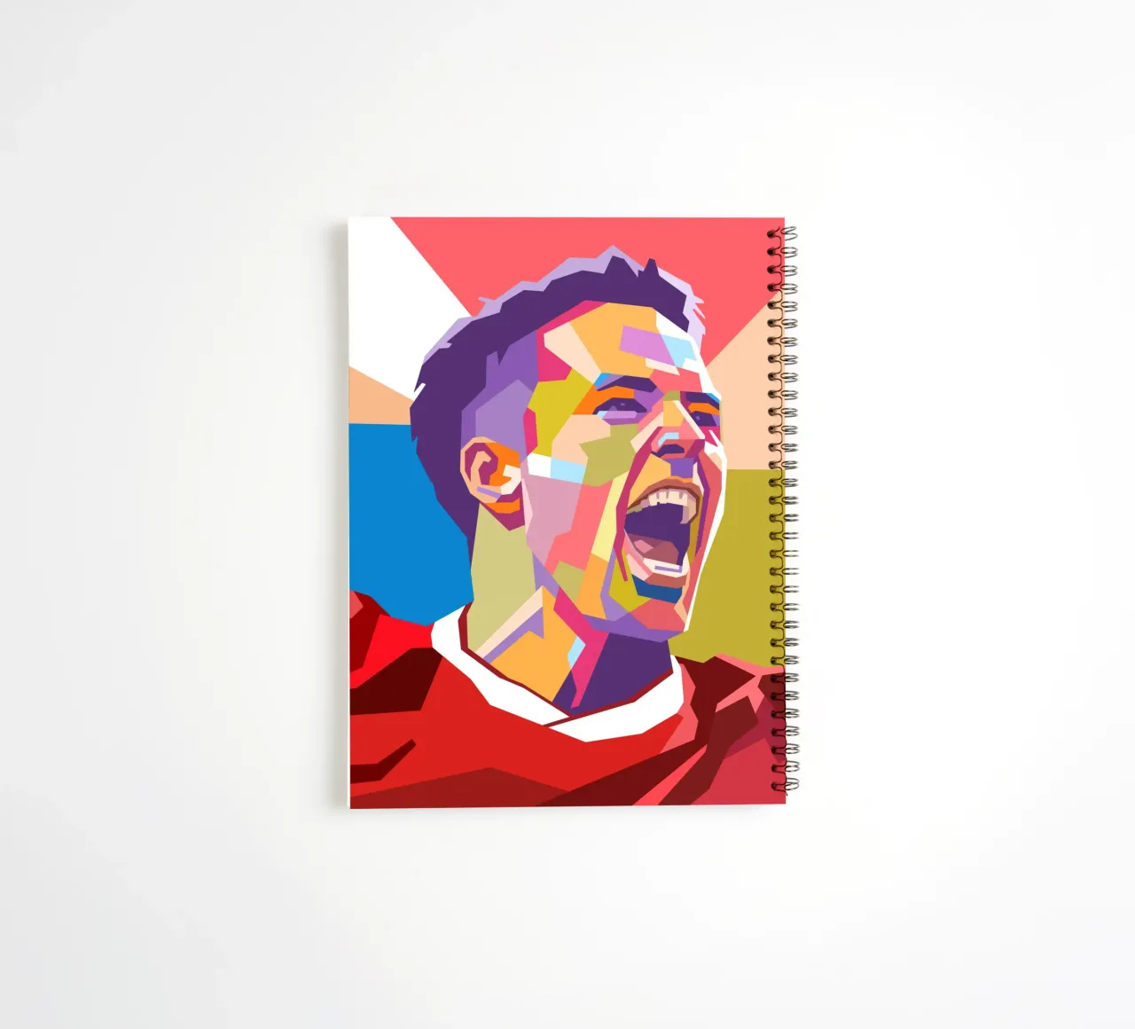 Michael Owen pop art portrait spiral notebook by Hantamrata