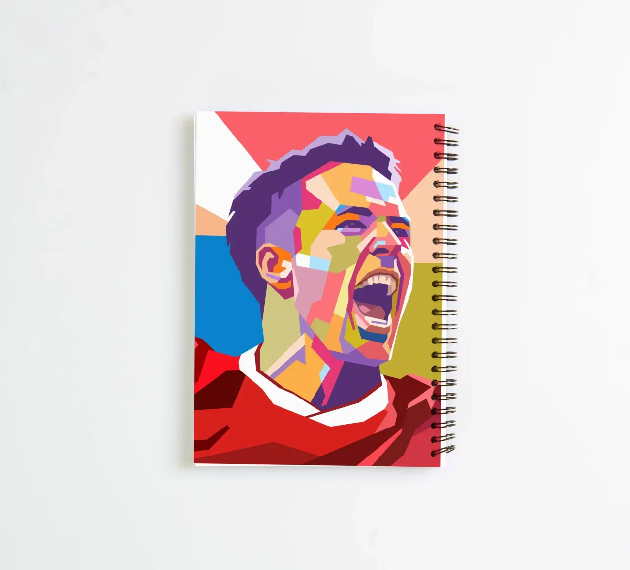 Michael Owen pop art portrait spiral notebook by Hantamrata