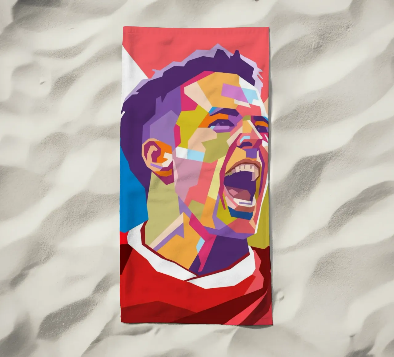Ritratto pop art di Michael Owen telo mare da Hantamrata