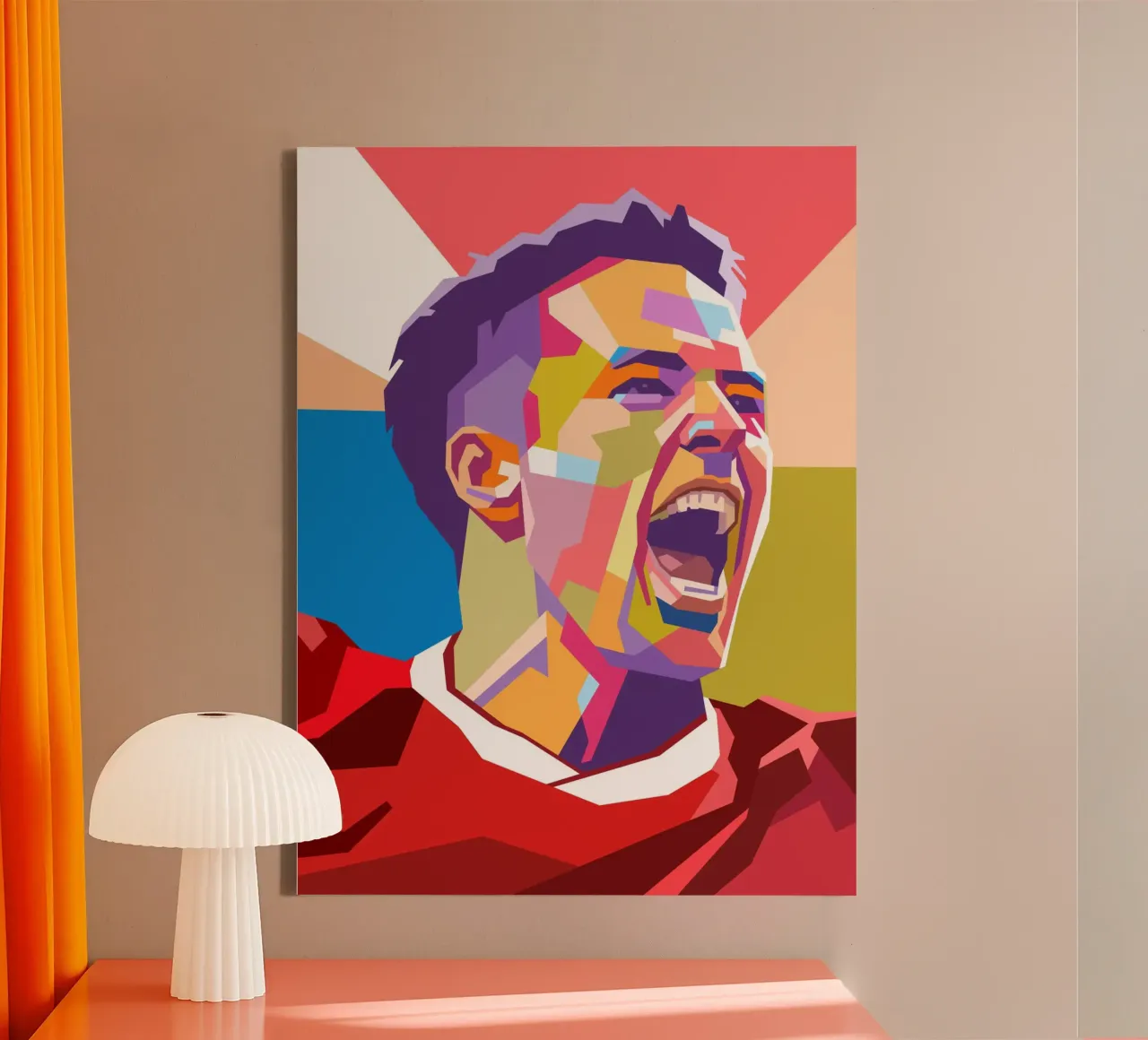 Ritratto pop art di Michael Owen tela con Cornice a cassetta da Hantamrata