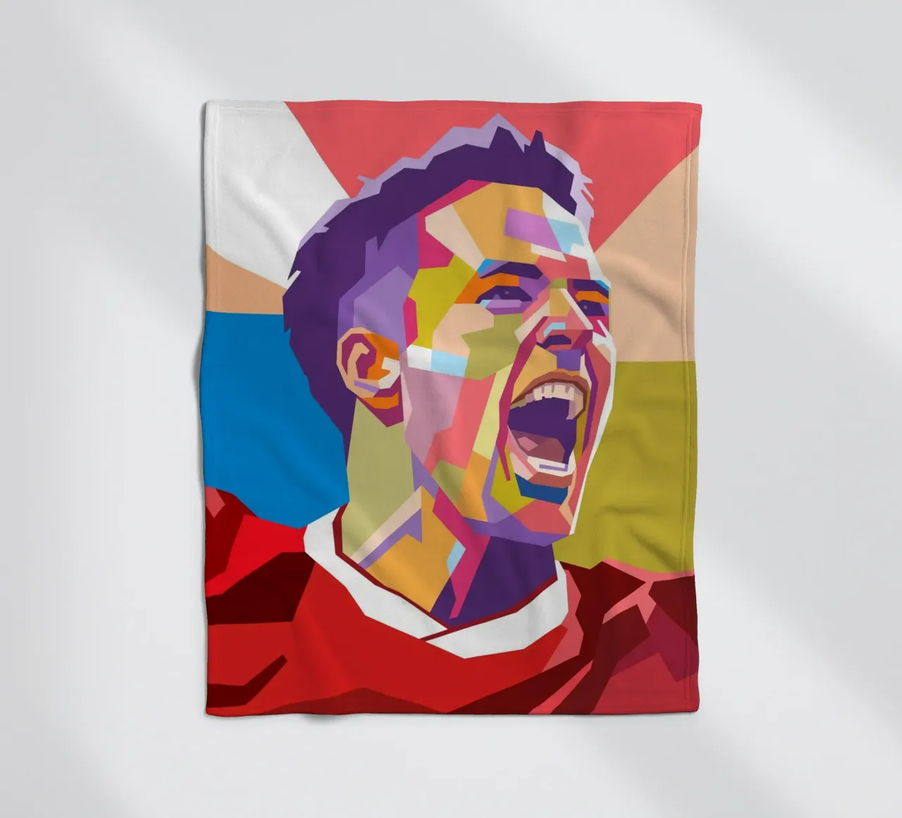 Ritratto pop art di Michael Owen coperta in pile da Hantamrata