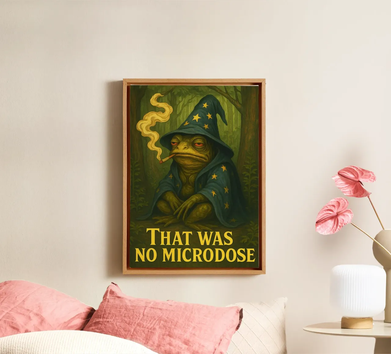 Grappig pad tovenaar kikker ontwerp canvas met Baklijst van the gondals