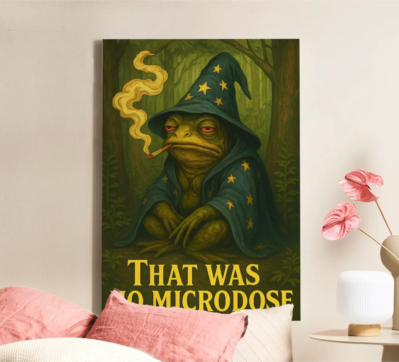 Grappig pad tovenaar kikker ontwerp canvas met Baklijst van the gondals