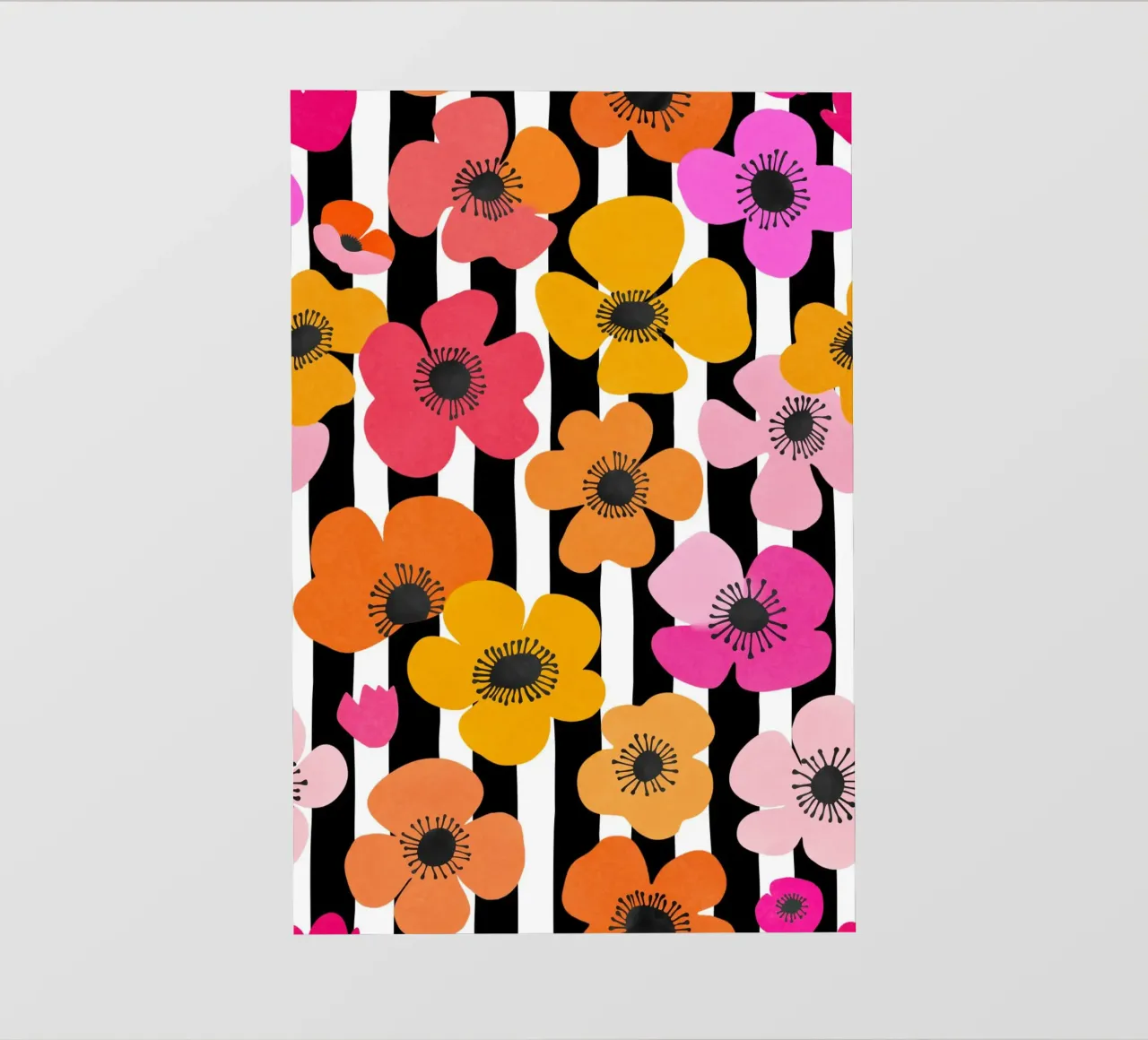 Midcentury Playful Botanical Bold Multicolor Retro Flowers telo in pvc da Andrea Haase Modern Home