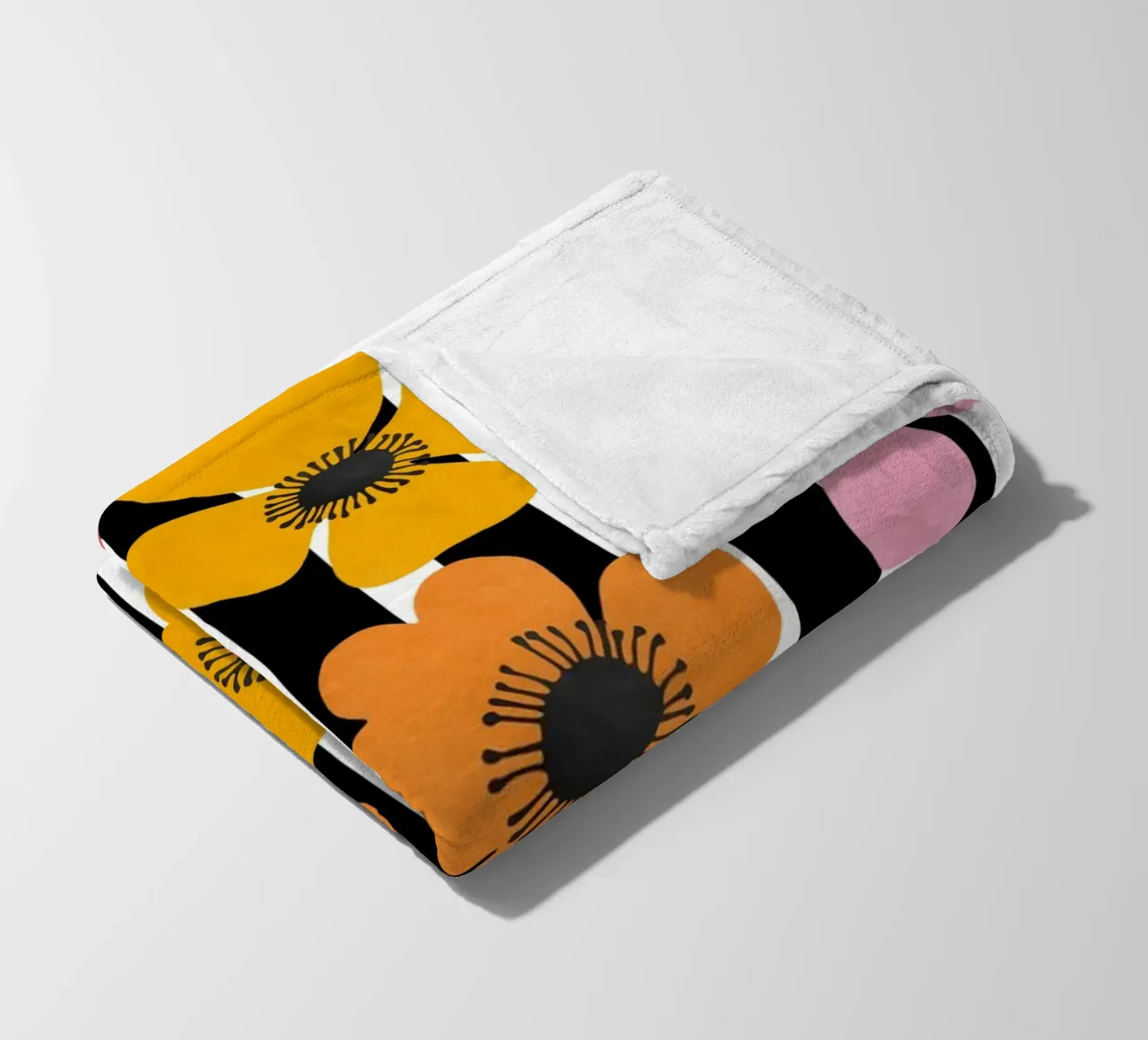 Midcentury Playful Botanical Bold Multicolor Retro Flowers coperta in pile da Andrea Haase Modern Home