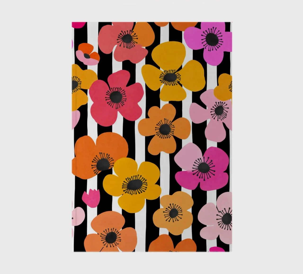 Midcentury Playful Botanical Bold Multicolor Retro Flowers notebook by Andrea Haase Modern Home